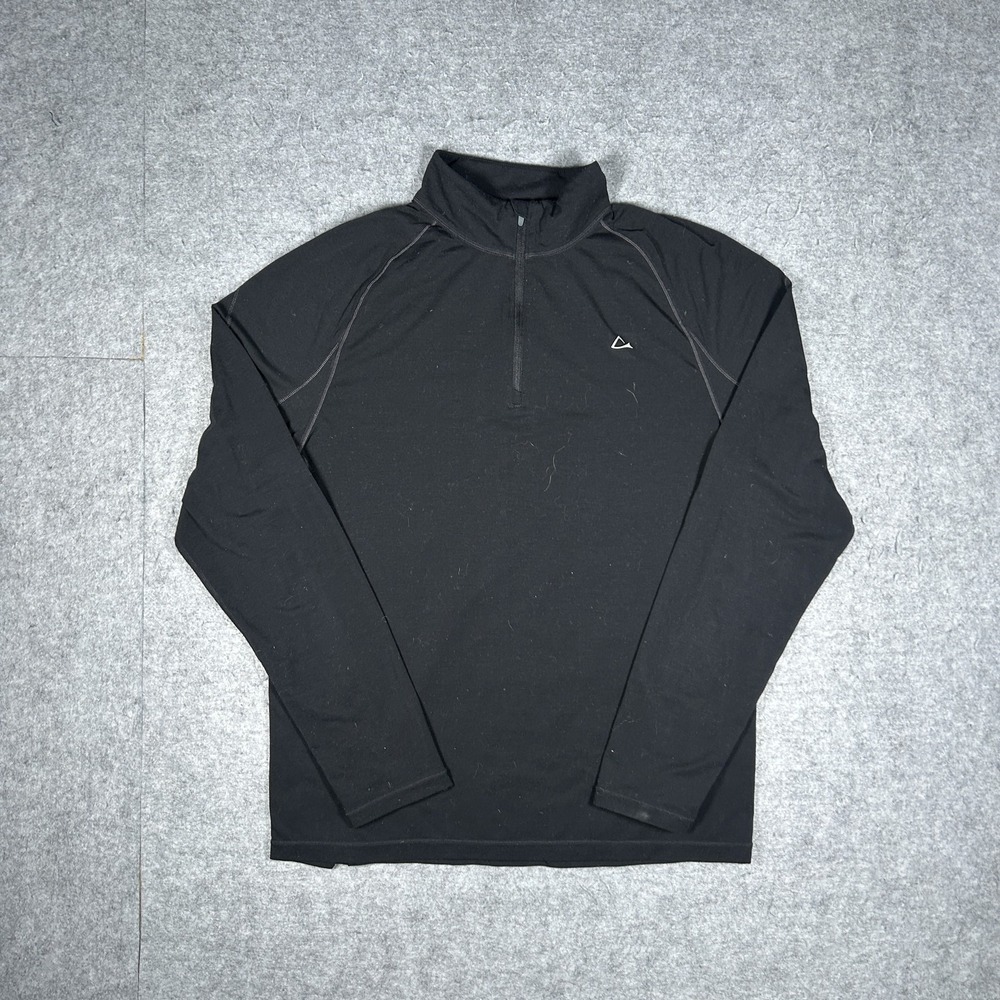 Paradox Merino Blend Top Mens Medium Black Quarter Zip Base Layer Mock Neck Wool